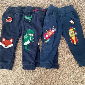 Jojo Maman Bébé 2-3 years Navy Blue Joggers with Fun Patches